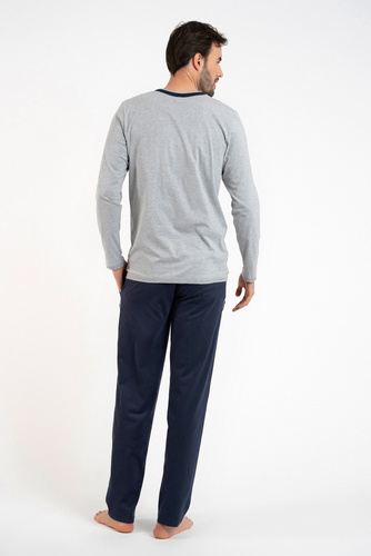 Zbyszek Pánske pyžamo s dlhým rukávom, dlhé nohavice Italian Fashion - melange