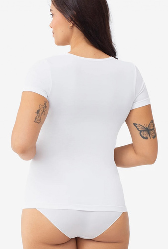 Gatta T-Shirt 2K 608 dámske bezšvové tričko z mikrovlákna s krátkym rukávom biele
