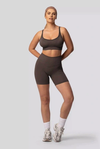 Spaio PUSH-UP PRO modelujúce bezšvové šortky fitness vysoký pás chocolate