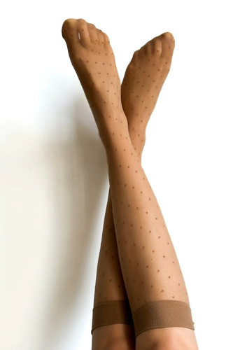 Podkolienky Veneziana visone Puntini - jemné, s netlačiacim lemom | Pohodlie a elegancia