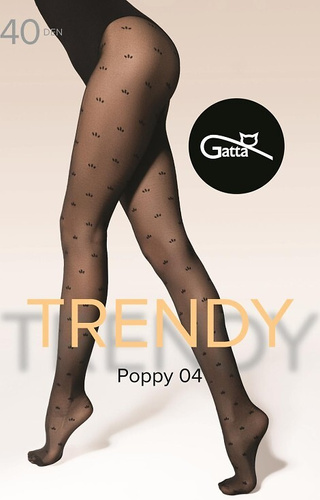 Poppy wz. 04 Gatta Trendy dámske pančuchové nohavice 40 den s jemným vzorom
