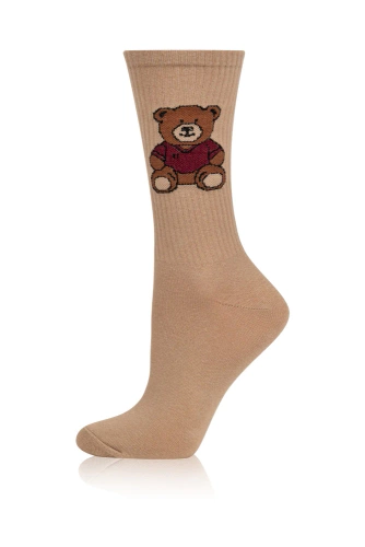 S180D Ted Dlhé ponožky Italian Fashion - béžové