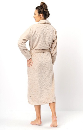 LG: dámsky župan Kľúč - béžový, mäkký, šálový golier