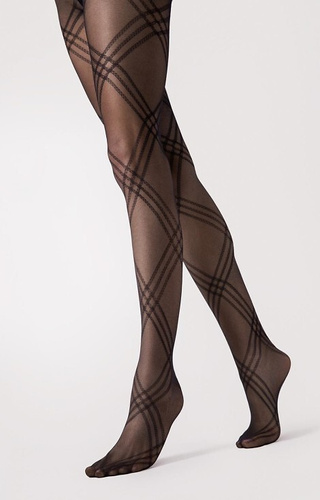 G6125 Tess pančuchy Fiore - vzorované 30 den, mikrovlákno, elegantné