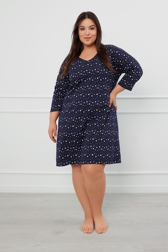 Nočná košeľa Libra, 3/4 rukáv Talianska móda - potlač