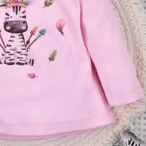 ABN-5541 Detská blúzka Nini Happy Animals z organickej bavlny - šitie bez niklu, organická, poľská výroba