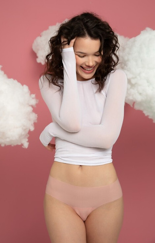 Mousse Classic Julimex- peach - dámske bezšvové nohavičky, ultraľahké, neviditeľné pod oblečením