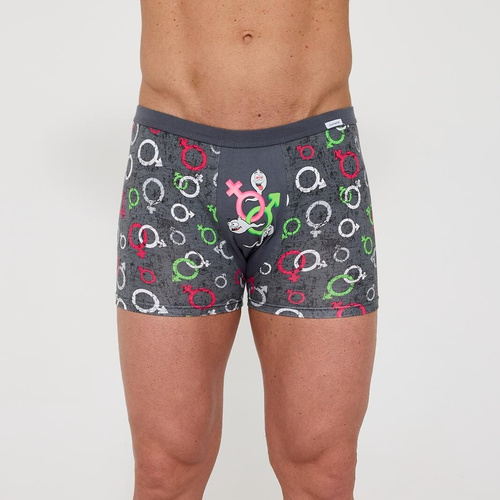 280/256 Swimmer Pánske boxerky Cornette Tattoo - bavlna s elastanom, veselý farebný vzor, elastický tunel, balené v škatuli