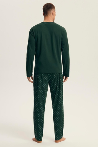 Henderson Core 43478 Svieže zelené pánske pyžamo - bavlna, dlhý rukáv, elegantné balenie