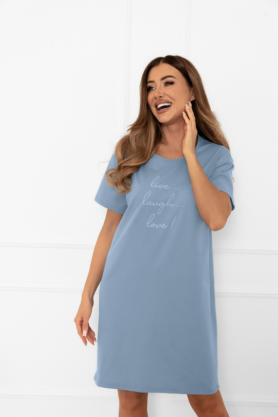 Dámska nočná košeľa Ksara - krátky rukáv, bavlna Italian Fashion - steel