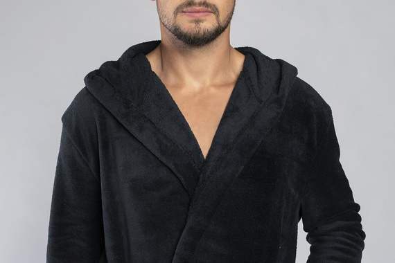 Mimas Pánsky župan s kapucňou Italian Fashion - sivý