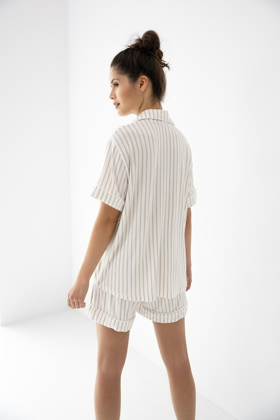 Dámske pyžamo Davina Sensis ecru/béžové, viskóza, krátky rukáv