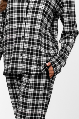 Dámske pyžamo Klara - 100% bavlna, dlhý rukáv a nohavice Talianska móda