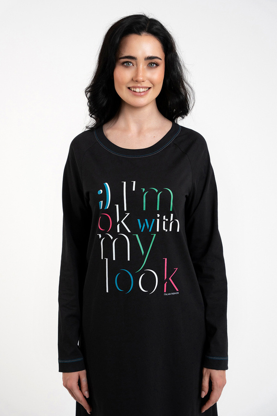 Nočná košeľa Olza Italian Fashion - čierna