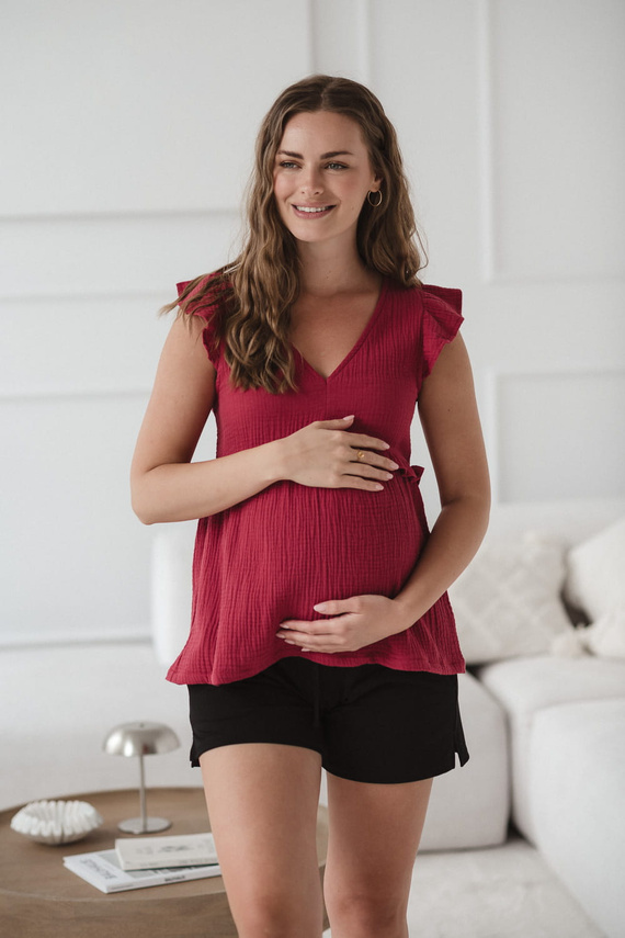 Mliečny motýľ Tehotenská a dojčiaca blúzka - pohodlie a štýl Milk&Love malinová