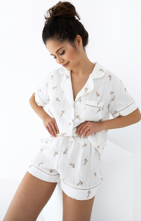 Sensis Nastia Dámske mušelínové pyžamo - ecru