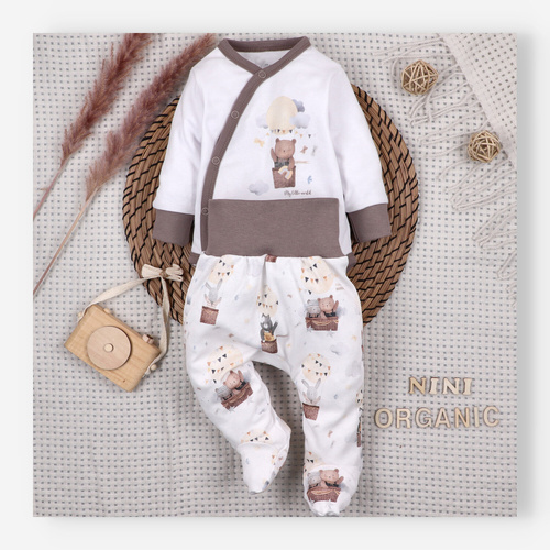 ABN-5542 Nini Happy Animals detský polospánok z organickej bavlny - pohodlie, bezpečnosť, šetrný k životnému prostrediu