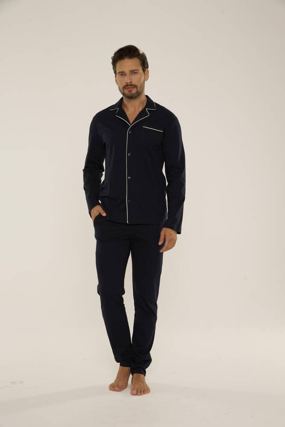 729 Norberto Pánske pyžamo De Lafense - tmavomodré