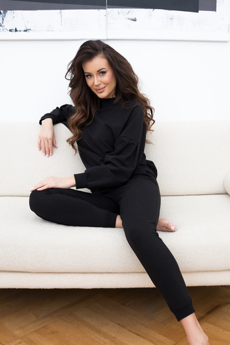 Parma Dámsky set s dlhým rukávom, nohavice Italian Fashion - čierny