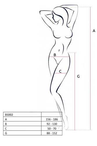 S026 Bodystocking Pančuchy Passion white