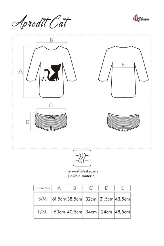 Aprodit Cat 0104 LivCo Corsetti Fashion Dámske pyžamo