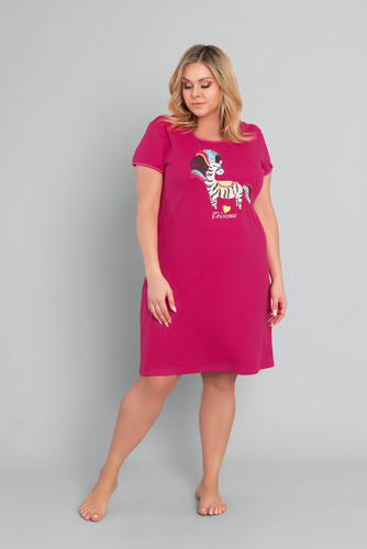 Šialená nočná košeľa s krátkym rukávom Italian Fashion - purpurová