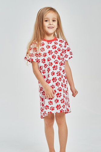 Dievčenská nočná košeľa Taro 3549 Nela červená 100% bavlna