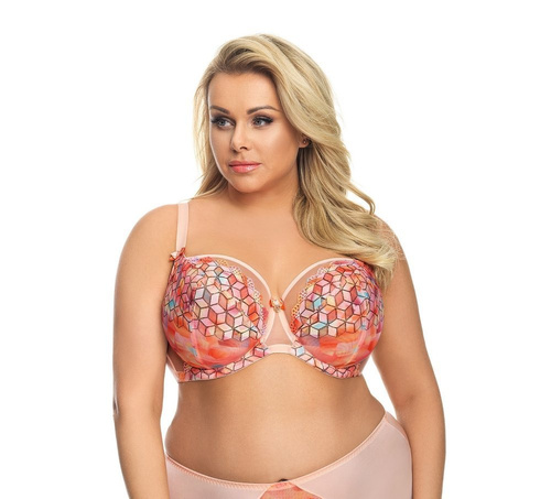 K 558 Dúhová mäkká podprsenka Gorsenia - broskyňová