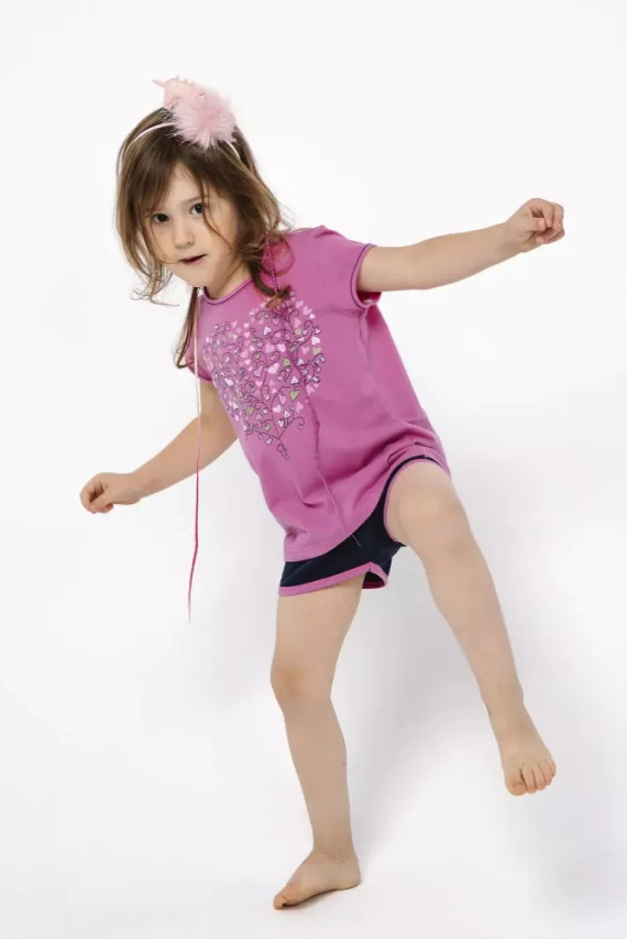 Ontega Dievčenské pyžamo Italian Fashion - amarantové/tmavomodré