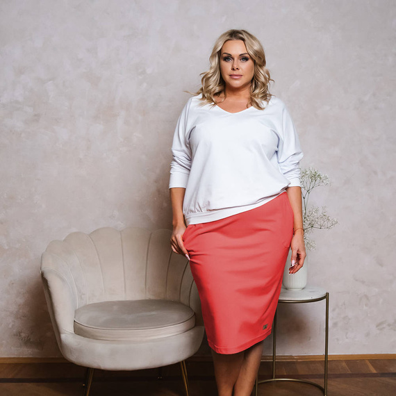 Karina dámska midi sukňa Italian Fashion - koralová