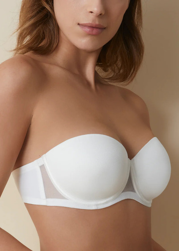 Esmeralda Samodržiaca podprsenka Bardot Selene Pearl - bez ramienok, silikónová podpora