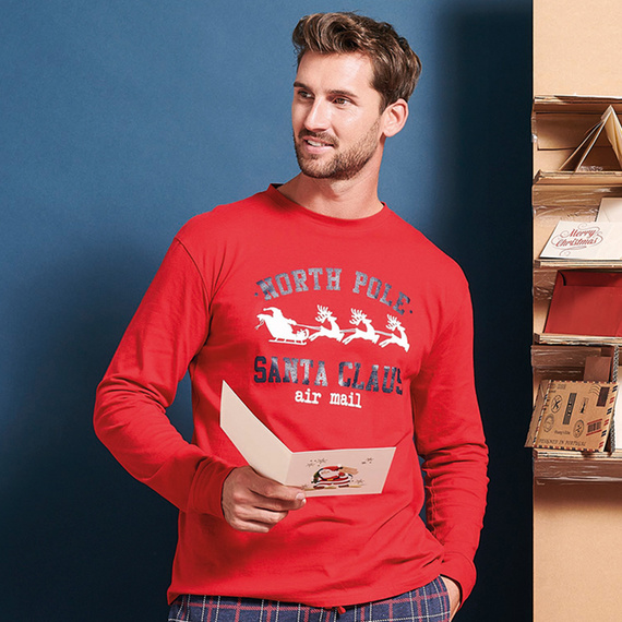 Pánske pyžamo Gioew Sorbetto red - slávnostné, kockované, pohodlné a štýlové