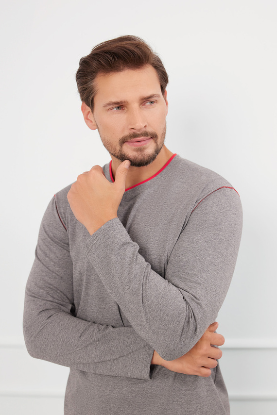 Ludwik Pánske pyžamo s dlhým rukávom, dlhé nohavice Talianska móda -¶r. melange