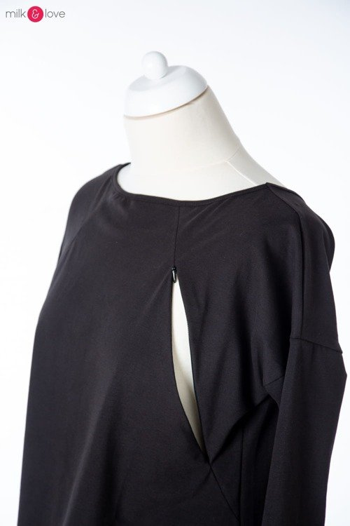 Bluzka/tunika ciążowa i do karmienia Mommy Milk&Love czarna