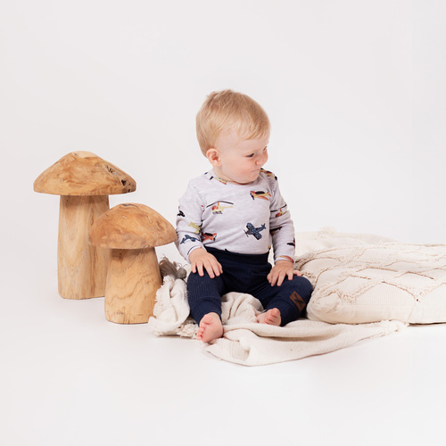 219016 Detské nohavice Willy Nicol - bavlnené, tmavomodré pruhované