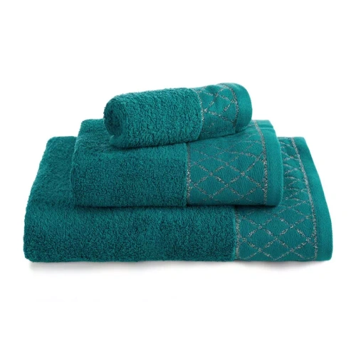 Sada uterákov Eurofirany 3 ks mäkké a savé prémiové uteráky Layla dark turquoise