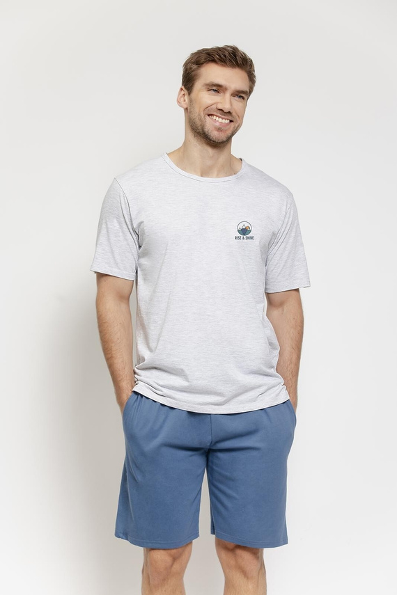 Pánske bavlnené pyžamo 3576 Gabriel – krátke s vreckami