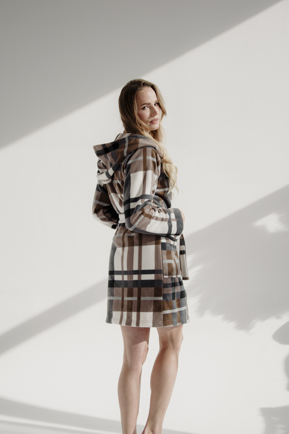 031 Deka na župan De Lafense - hrejivý dámsky župan Super Cozy, hnedý