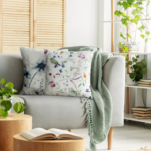 Obliečka na vankúš 45x45 Mink 36 Eurofirany zamat kvety