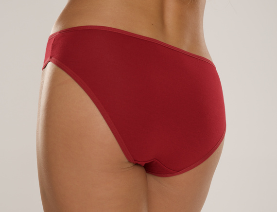 004 Limited Dámske nohavičky De Lafense - klasické, nízky strih, viskóza - bordová