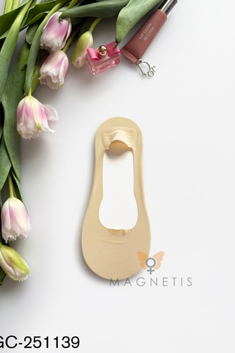 Neviditeľné ponožky baleríny Magnetis GC-251139 bavlna silikón beige