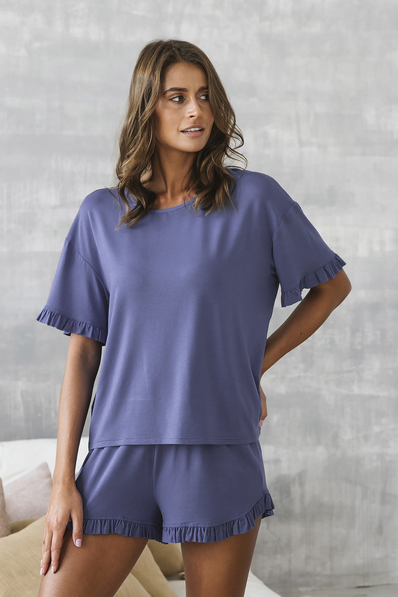 Štýl Dámske pyžamo s krátkym rukávom, šortky Italian Fashion - modré