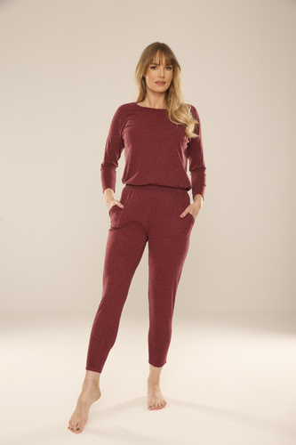 305 Paula Dámsky pyžamový oblek - bordový
