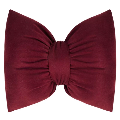 Eurofirany Vianočný vankúš bordový 45x55 - zamatová mašľa