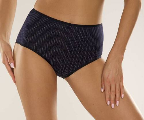 018 Sara De lafense nohavičky s vysokým pásom - tmavomodré bodky