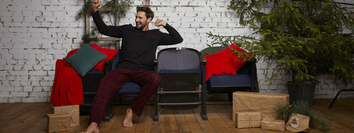 Zeman Italian Fashion pánske pyžamo - čierne/potlač