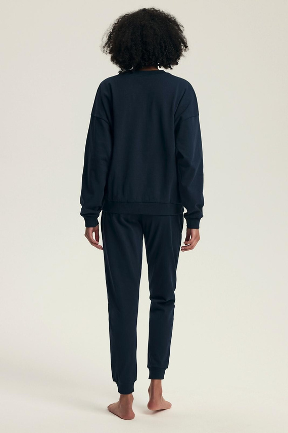 Dámske pyžamo Henderson 43705 Delancy navy blue - bavlnené, s dlhým rukávom, pohodlné a štýlové