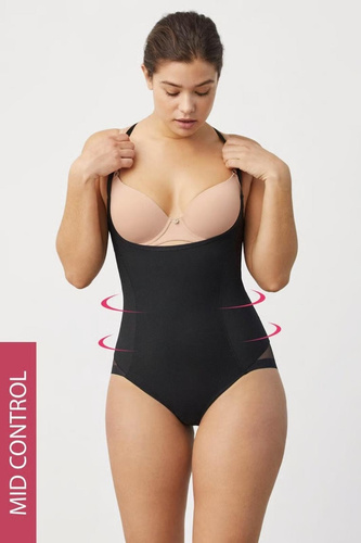 Body modelujúce s otvoreným výstrihom 19621 Ysabel Mora zoštíhľujúce čierne