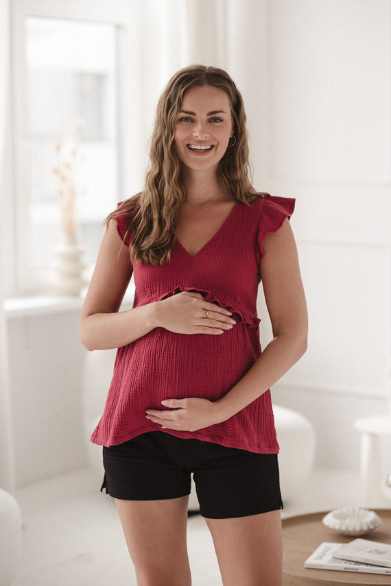 Mliečny motýľ Tehotenská a dojčiaca blúzka - pohodlie a štýl Milk&Love malinová