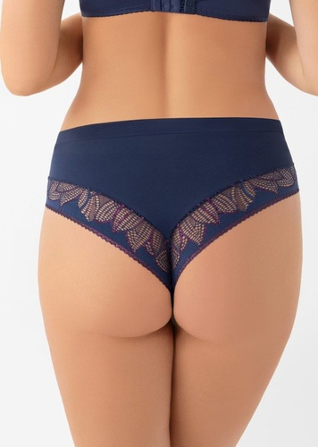 K 972 Astrid Brasilian nohavičky Gorsenia - tmavomodré s čipkou a tylom